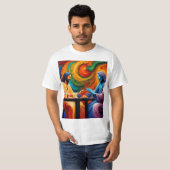 Jezus en Boeddha delen een maaltijd T-shirt (Voorkant volledig)