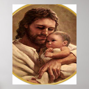 Jezus en Child Watch Poster
