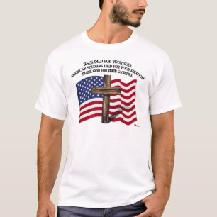 Jezus en de Amerikaanse soldaten hebben ons oversp T-shirt
