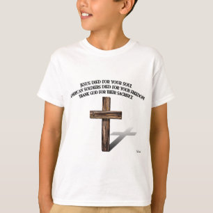Jezus en de Amerikaanse soldaten met een ruwe krui T-shirt