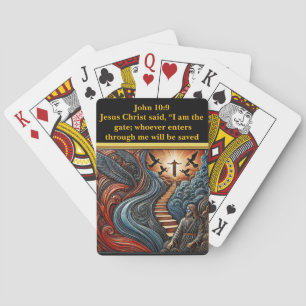 Jezus en de glorieuze deur van de hemel pokerkaarten