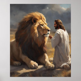 Jezus en de Lion Poster