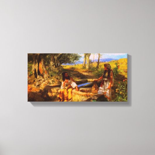 Jezus en de Samaritaanse vrouw Canvas Afdruk (Voorkant)