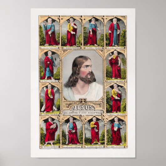 Jezus en de twaalf apostelen poster (Voorkant)