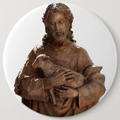 Jezus en een lam ronde button 6,0 cm (Voorkant)