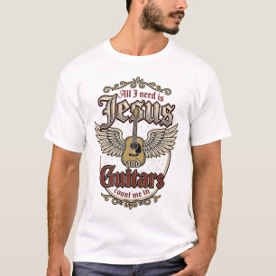 Jezus en Gitaren Vintage Christelijke Gitaar T-shirt