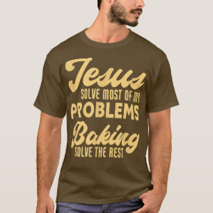 Jezus en het bakken van grappige Christelijke Bake T-shirt