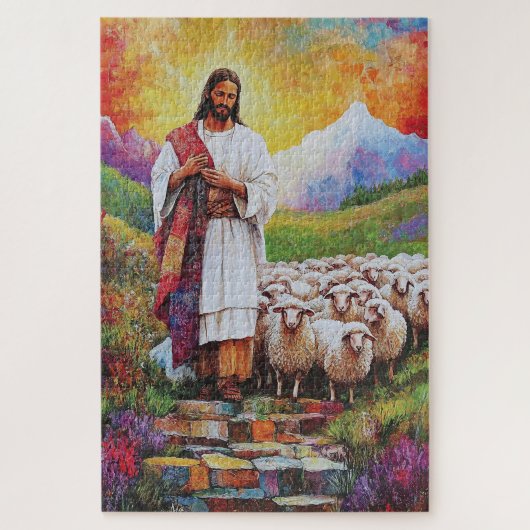 Jezus en het Schaap Puzzel Legpuzzel (Verticaal)