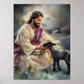 Jezus en het verloren schaap poster (Voorkant)