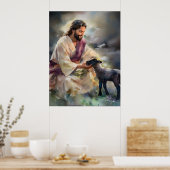 Jezus en het verloren schaap poster (Keuken)