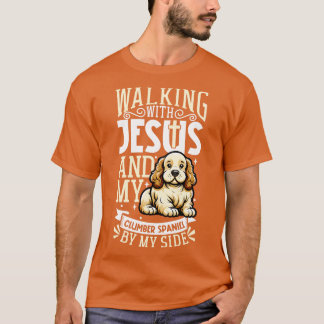 Jezus en hond Clumber Spaniel T-shirt