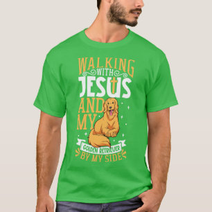Jezus en hond Golden Retriever T-shirt