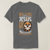 Jezus en hond Pomeranian T-shirt (Design voorkant)