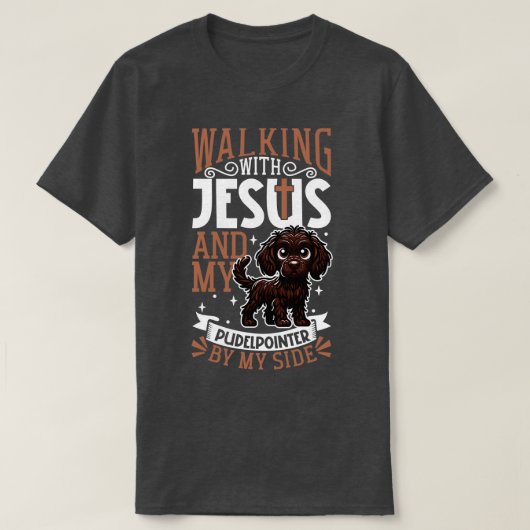 Jezus en hond Pudelpointer T-shirt (Design voorkant)