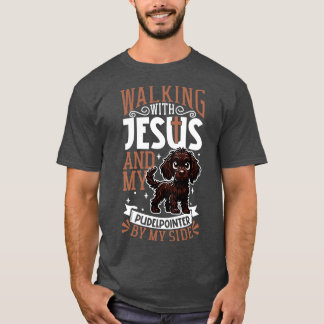 Jezus en hond Pudelpointer T-shirt