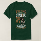 Jezus en hond Slowaaks Ruwhaar Pointer T-shirt (Design voorkant)