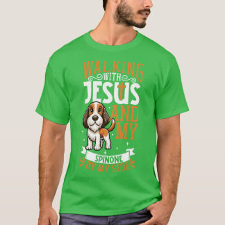 Jezus en hond Spinone Italiano T-shirt