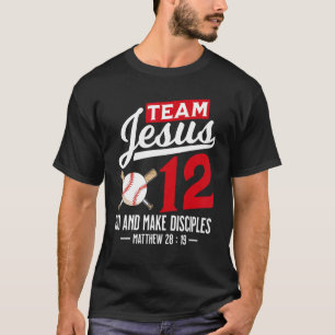 Jezus en honkbalteam Jezus Christelijke Matthew 28 T-shirt
