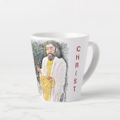 Jezus en ik met koffie of thee latte Mok (Rechterhoek)