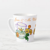 Jezus en ik met koffie of thee latte mok (Linkerhoek)