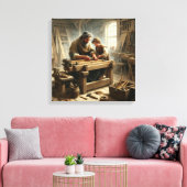 Jezus en Jozef 1 Canvas Afdruk (Insitu (Woonkamer))