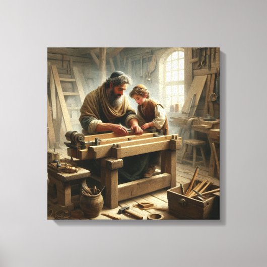 Jezus en Jozef 1 Canvas Afdruk (Voorkant)