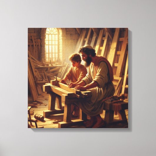 Jezus en Jozef 2 Canvas Afdruk (Voorkant)