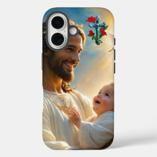 Jezus en kind iPhone 16 hoesje