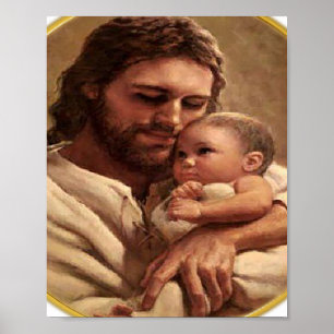 Jezus en kind poster