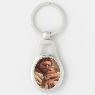 Jezus en kind sleutelhanger