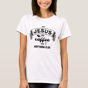 JEZUS EN KOFFIE CHRISTELIJK T-SHIRT