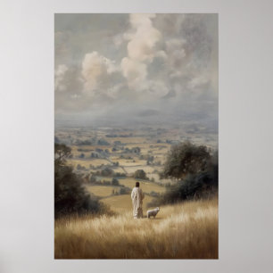Jezus en Lam Verloren Schaap Jezus Laat 99 Goed Poster