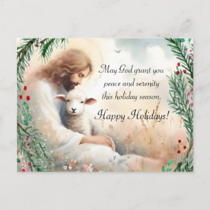 Jezus en Lamb Briefkaart