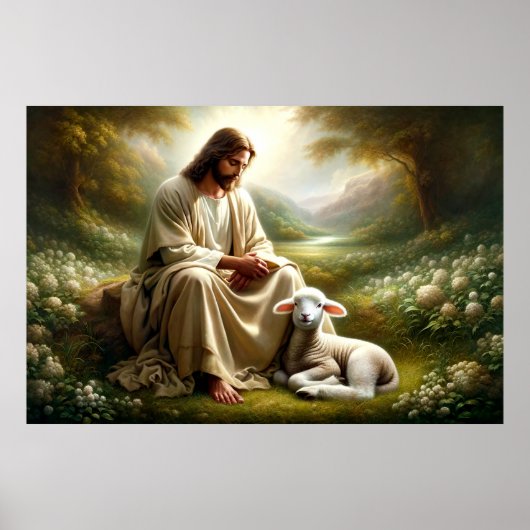 Jezus en Lamb Poster (Voorkant)