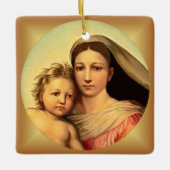 Jezus en Maagd Mary, Sistine Madonna ~ Keramisch Ornament (Voorkant)