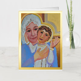 Jezus en Maria folie wenskaart