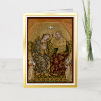 Jezus en Maria Kroning folie wenskaart