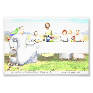 Jezus en Maria op de Bruiloft te Kana Foto Afdruk