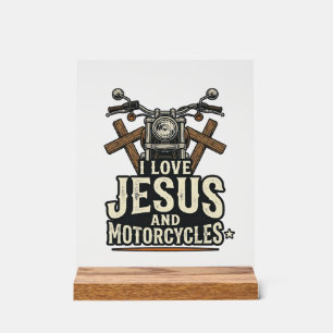 Jezus en motorfietsen Vintage christelijke biker D Acryl Bord