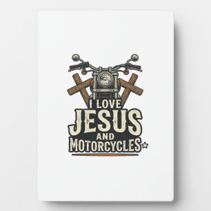 Jezus en motorfietsen Vintage christelijke biker D Fotoplaat