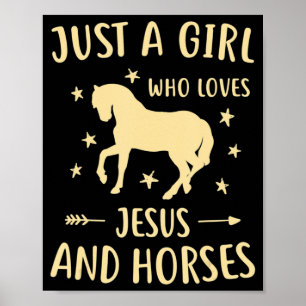 Jezus en paarden paardengeschenken voor meisjes poster