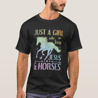 Jezus en paarden paardengeschenken voor meisjes t-shirt