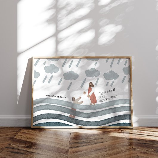 Jezus en Petrus kinder kamer poster