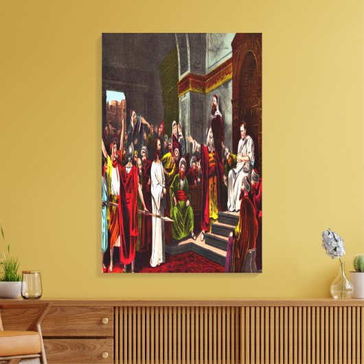 Jezus en Pilatus verpakt Canvas (Insitu (Woonkamer))