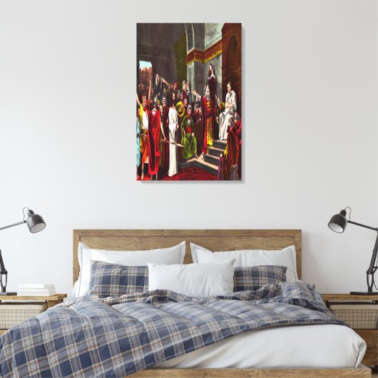 Jezus en Pilatus verpakt Canvas Afdruk (Insitu (Slaapkamer))