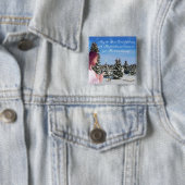 Jezus en Sheep Vierkante Button 5,1 Cm (In situ)