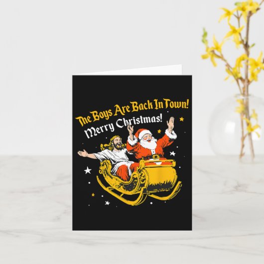 Jezus en Sinterklaas, de jongens zijn terug in een Kaart (Gele Bloem)