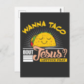 Jezus en Taco Lover Pastor Funny Christelijk Briefkaart (Voorkant / Achterkant)