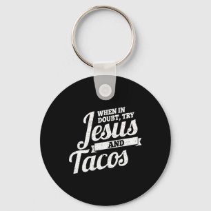 Jezus en Tacos Mexicaanse Cinco de Mayo Sleutelhanger