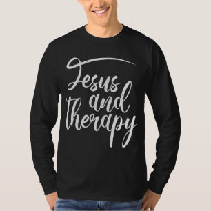 Jezus en Therapy Religieuze Christelijke Humor T-shirt